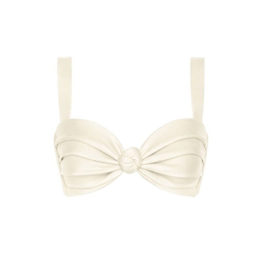 NWT Monte Hayden Bikini Top Cream Silkie Knot Front Sz L Large Swimwear - Picture 2 of 8